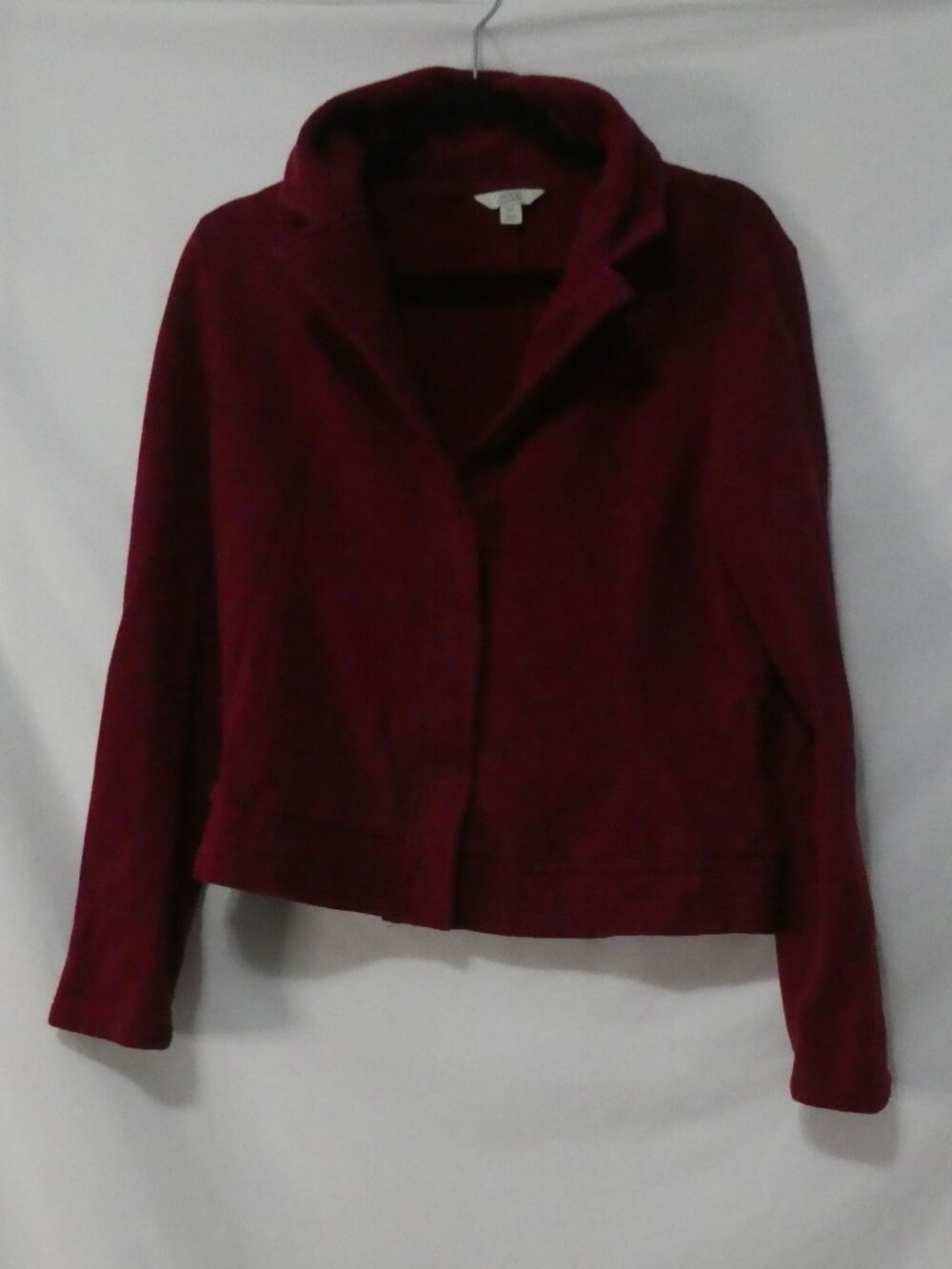 JACOB CONNEXION Burgundy Cropped Fleece Blazer Jacket - Size Large